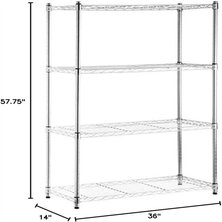 Rebrilliant Housman 36'' W Stainless Steel Shelving Unit with Wheels